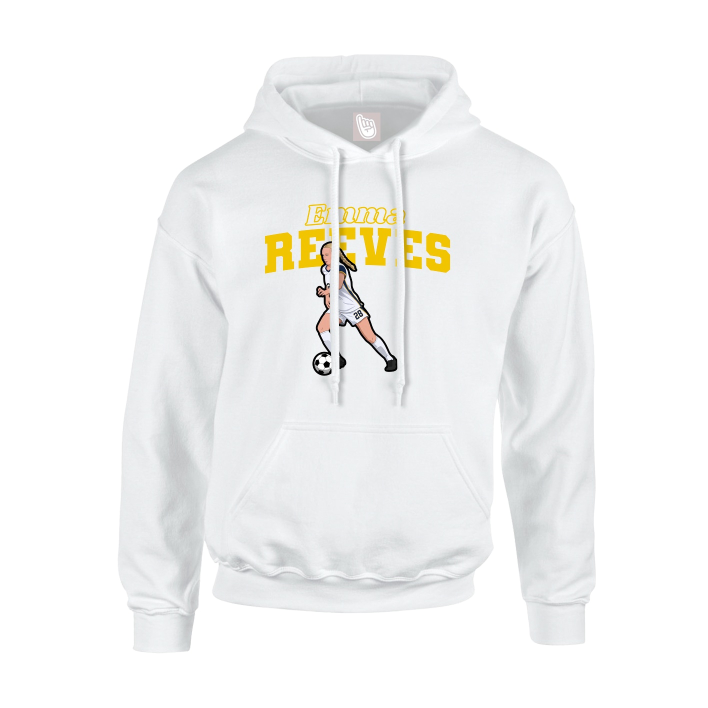 Hoodie — Name Arch in White