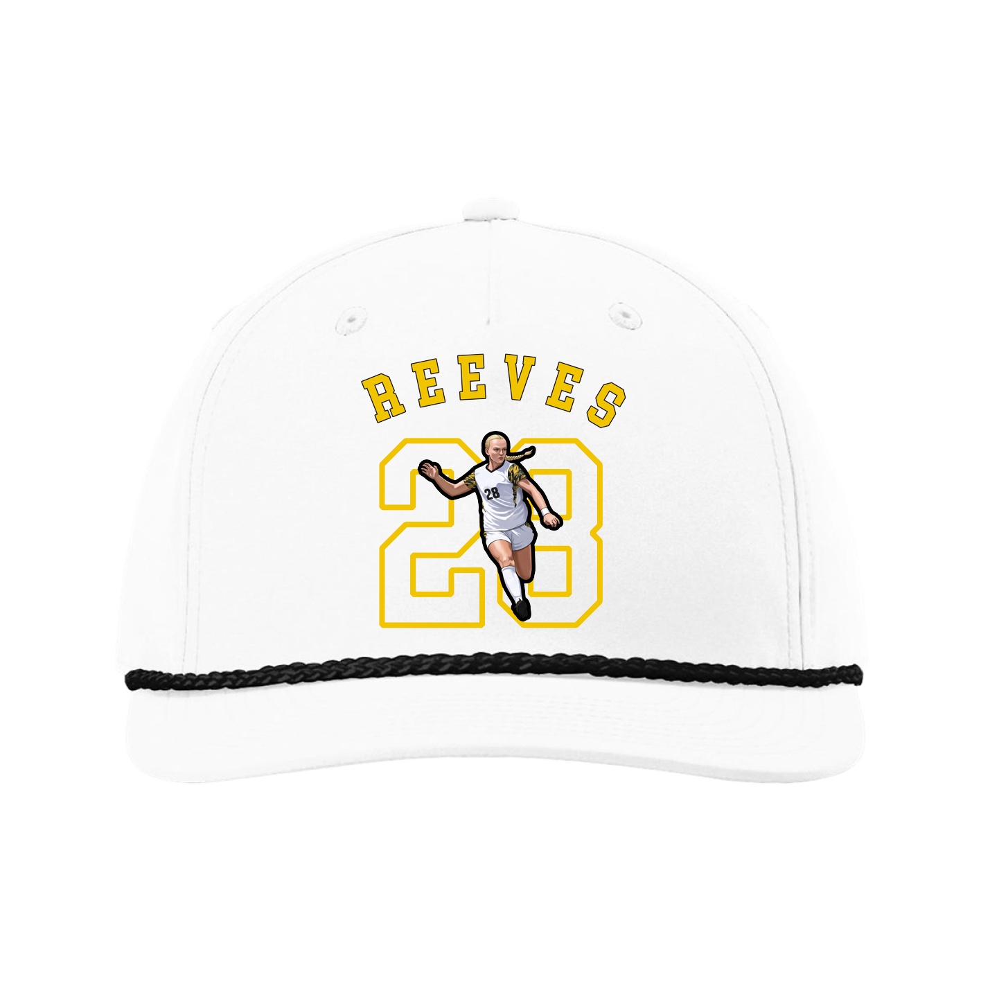 Five-Panel Classic Rope Cap — Shirsey Arch in White