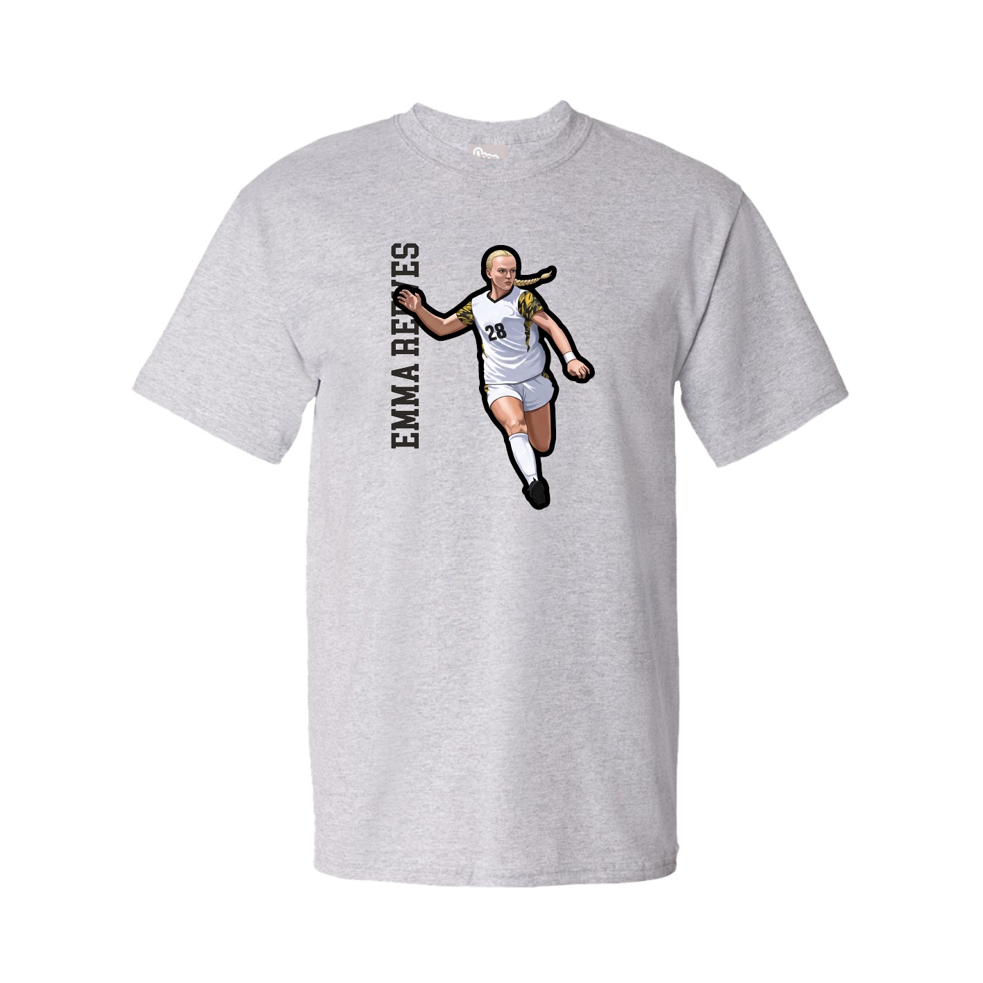 Tee — Name Vertical in Grey