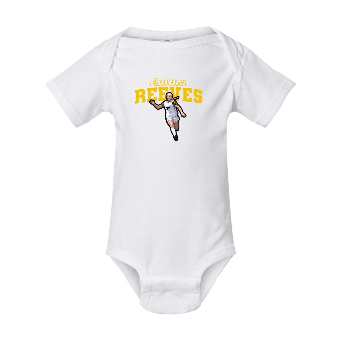 Baby Onesie — Name Arch in White