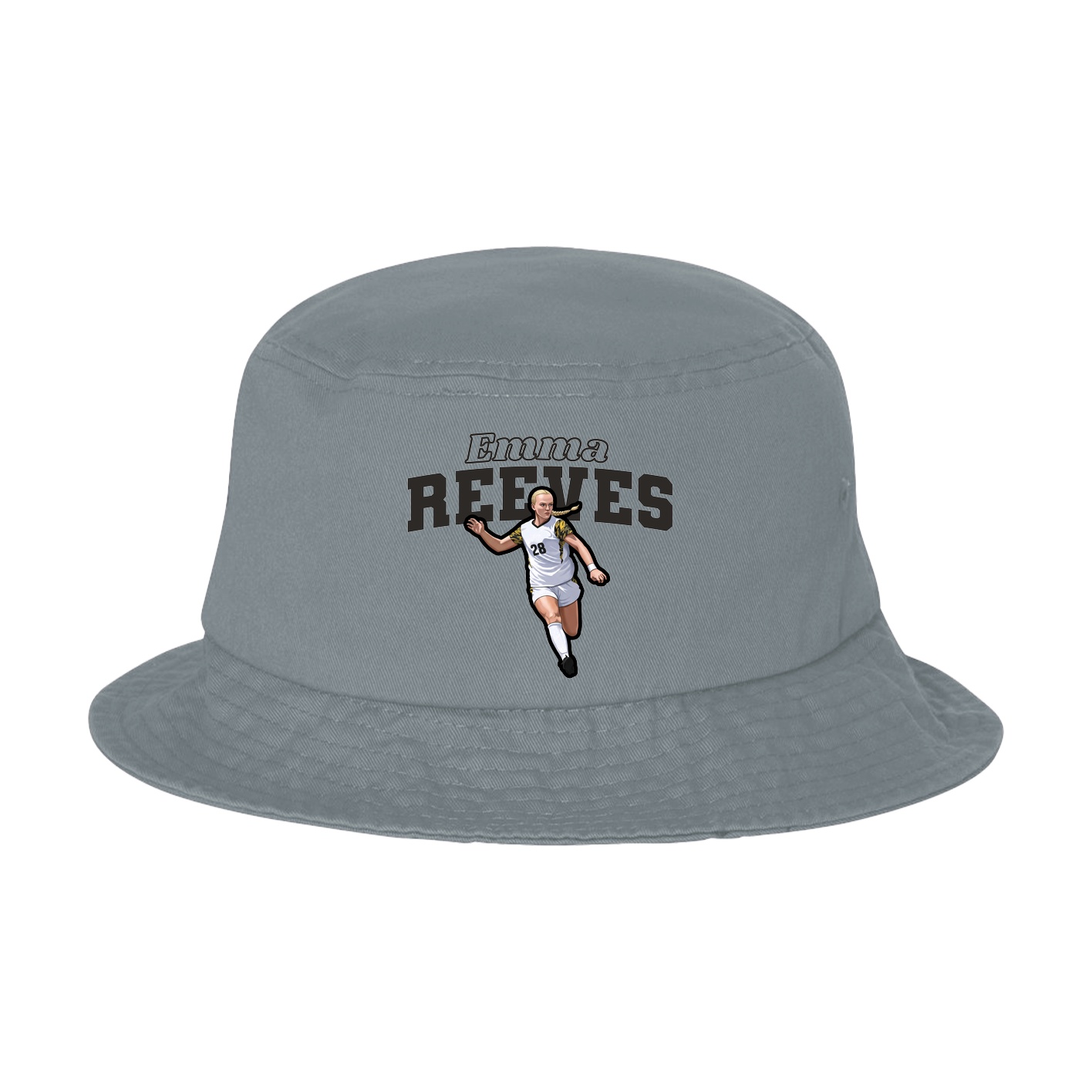Bucket Cap — Name Arch in Grey