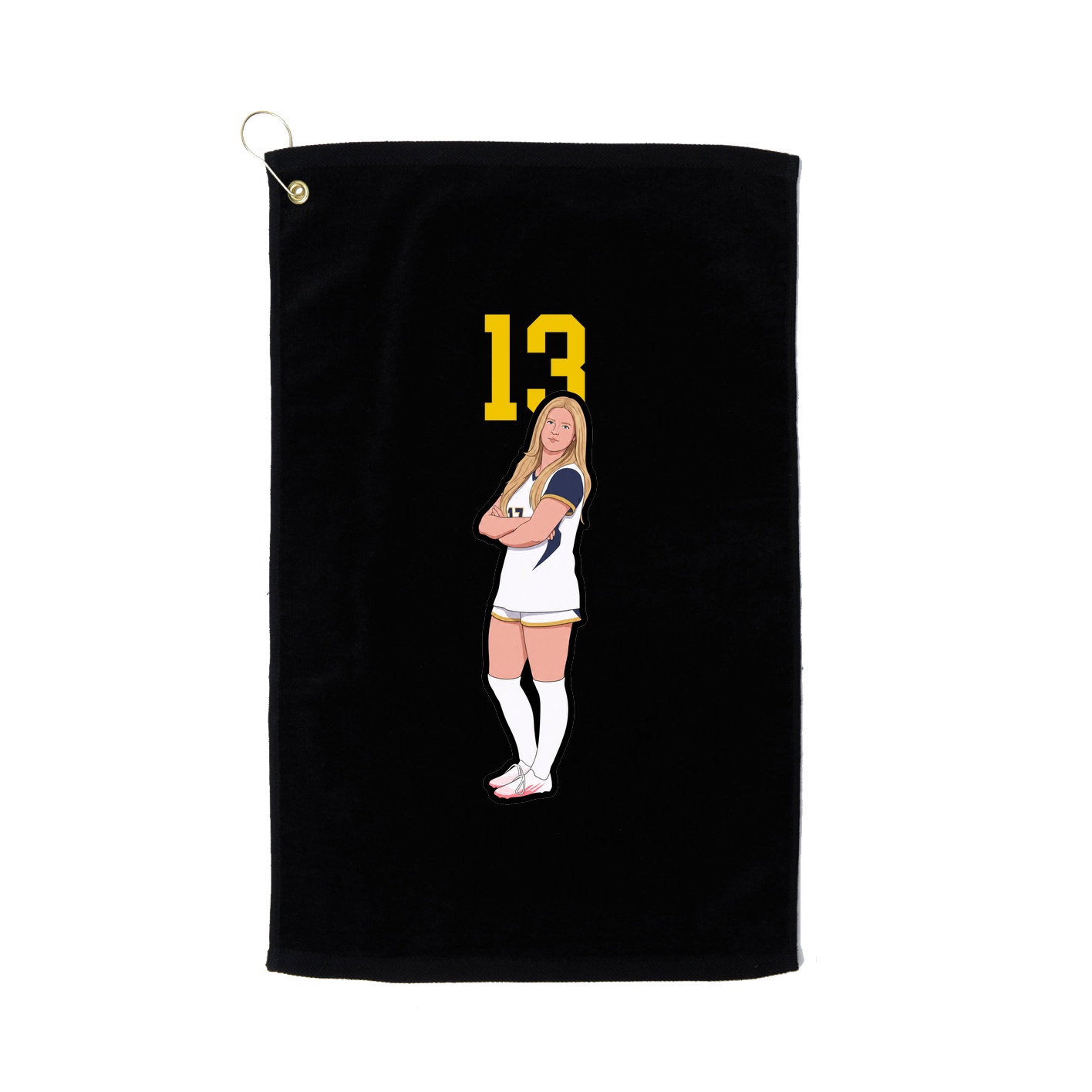Golf Towel — Number Top in Black