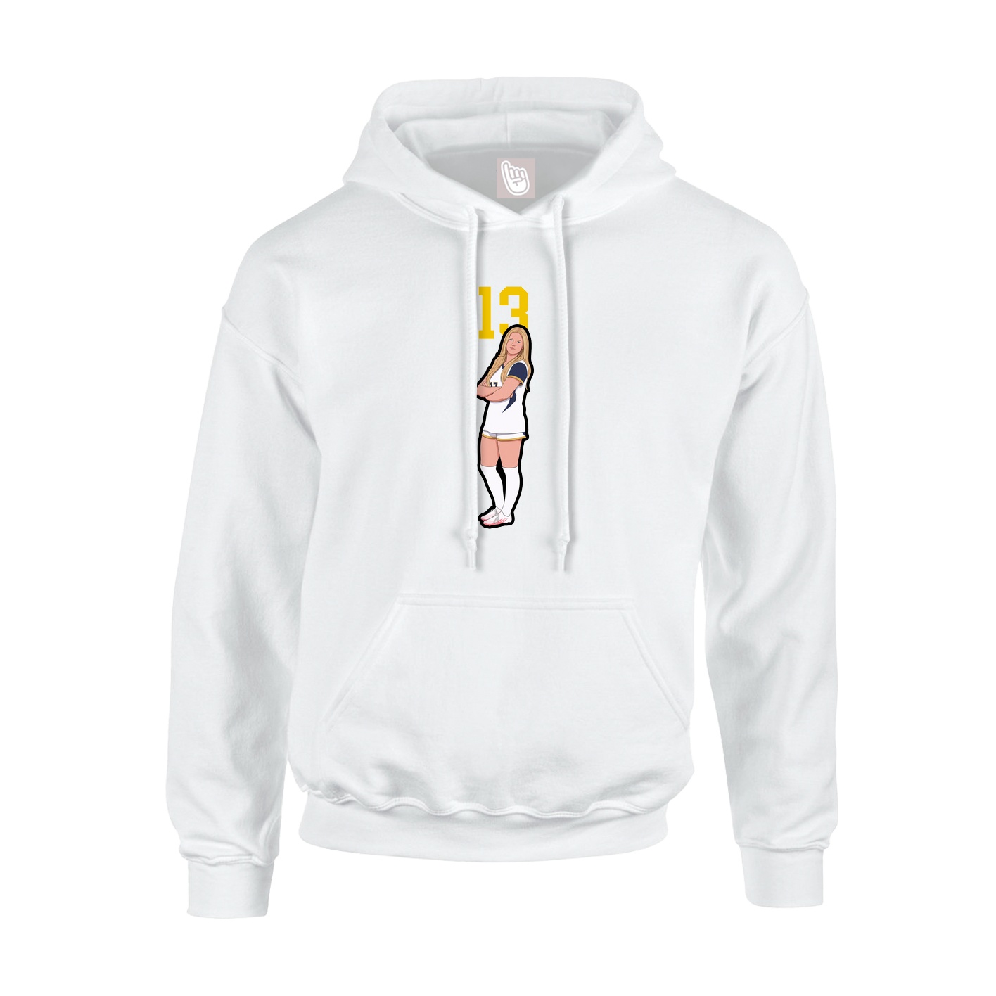 Hoodie — Number Top in White