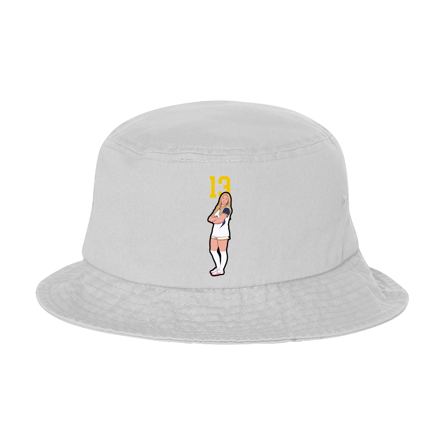 Bucket Cap — Number Top in White