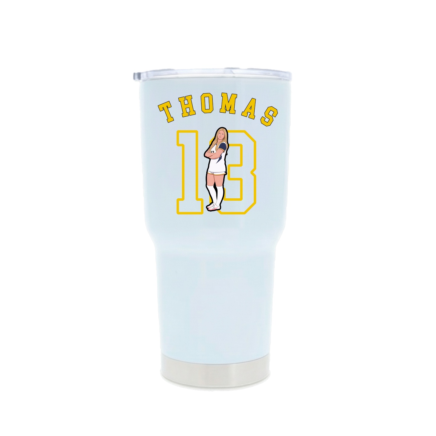 30oz Stainless Steel Tumbler — Shirsey Arch in White