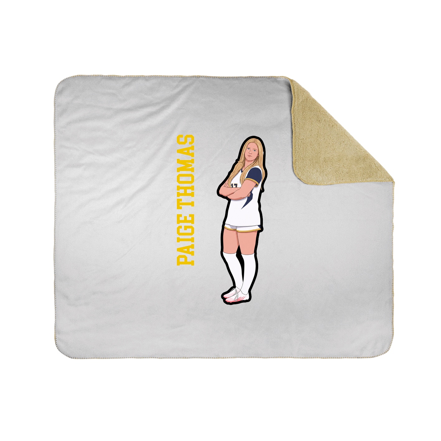 Throw Blanket — Name Vertical in White