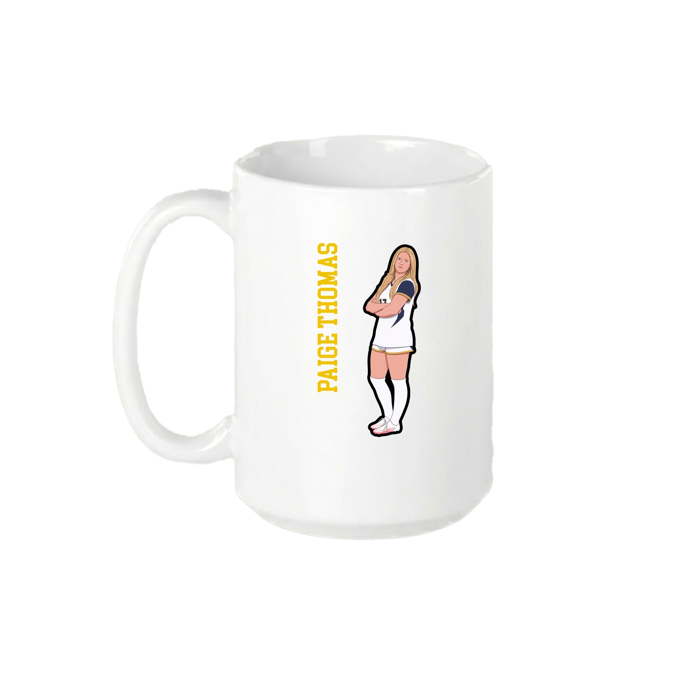 15oz Coffee Mug — Name Vertical in White