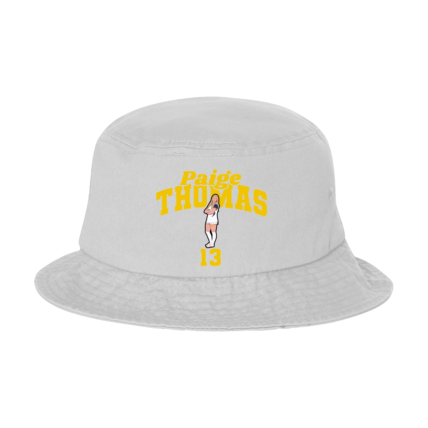 Bucket Cap — Signature Arch in White