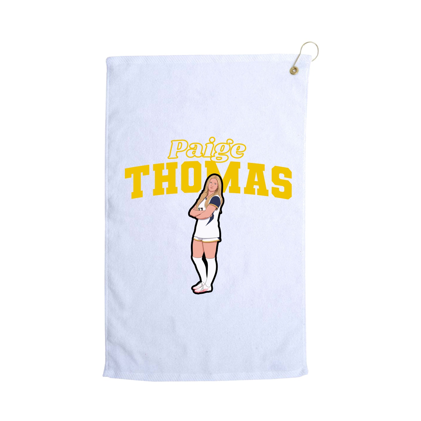 Golf Towel — Name Arch in White