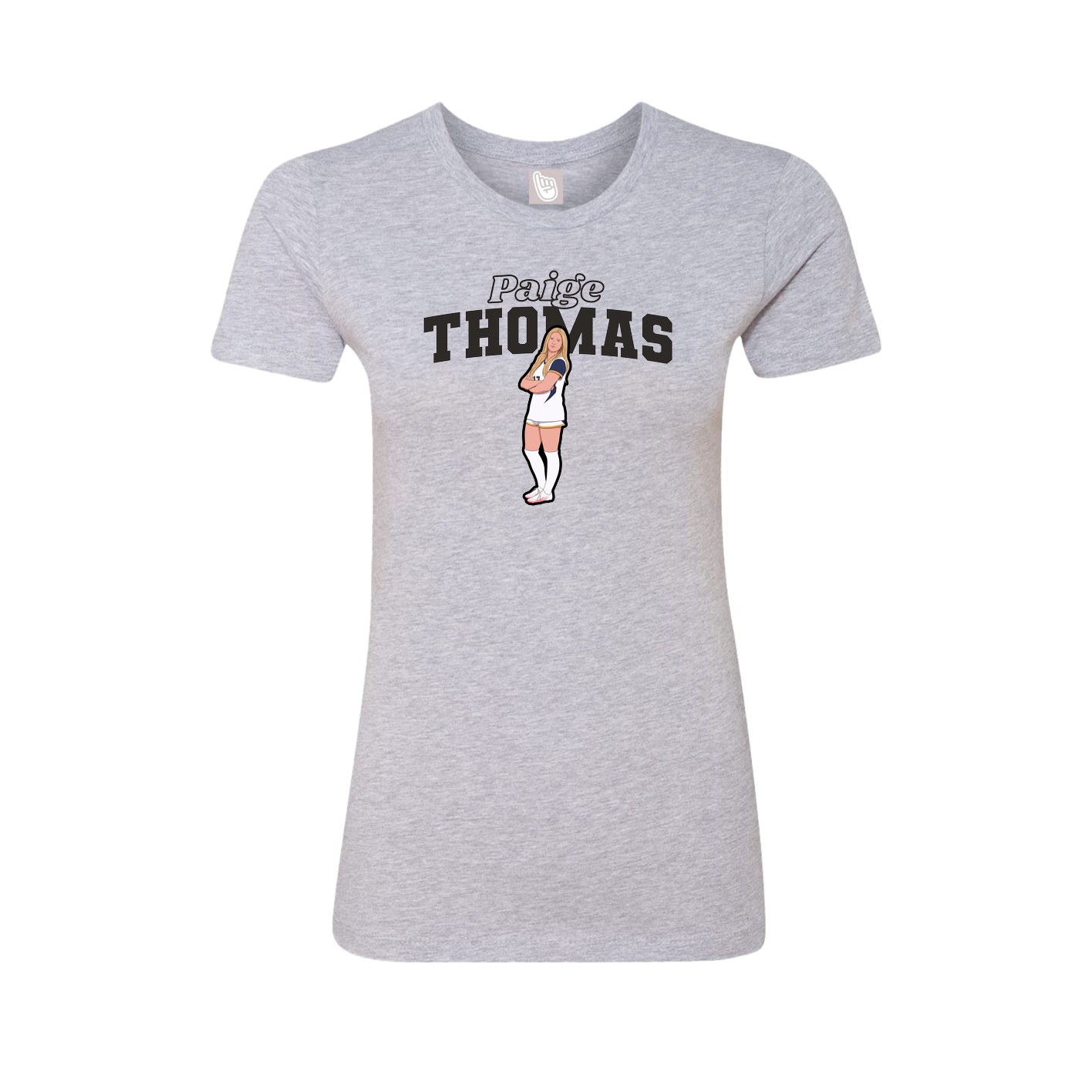 Fitted Women's Tee — Name Arch in Grey