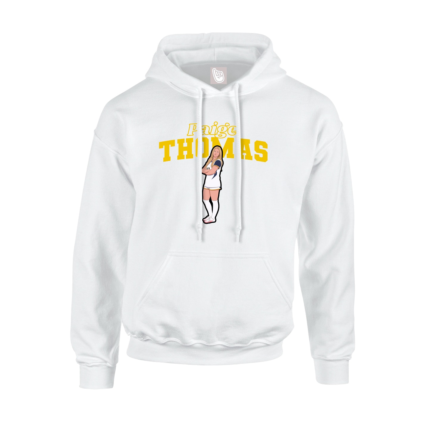 Hoodie — Name Arch in White