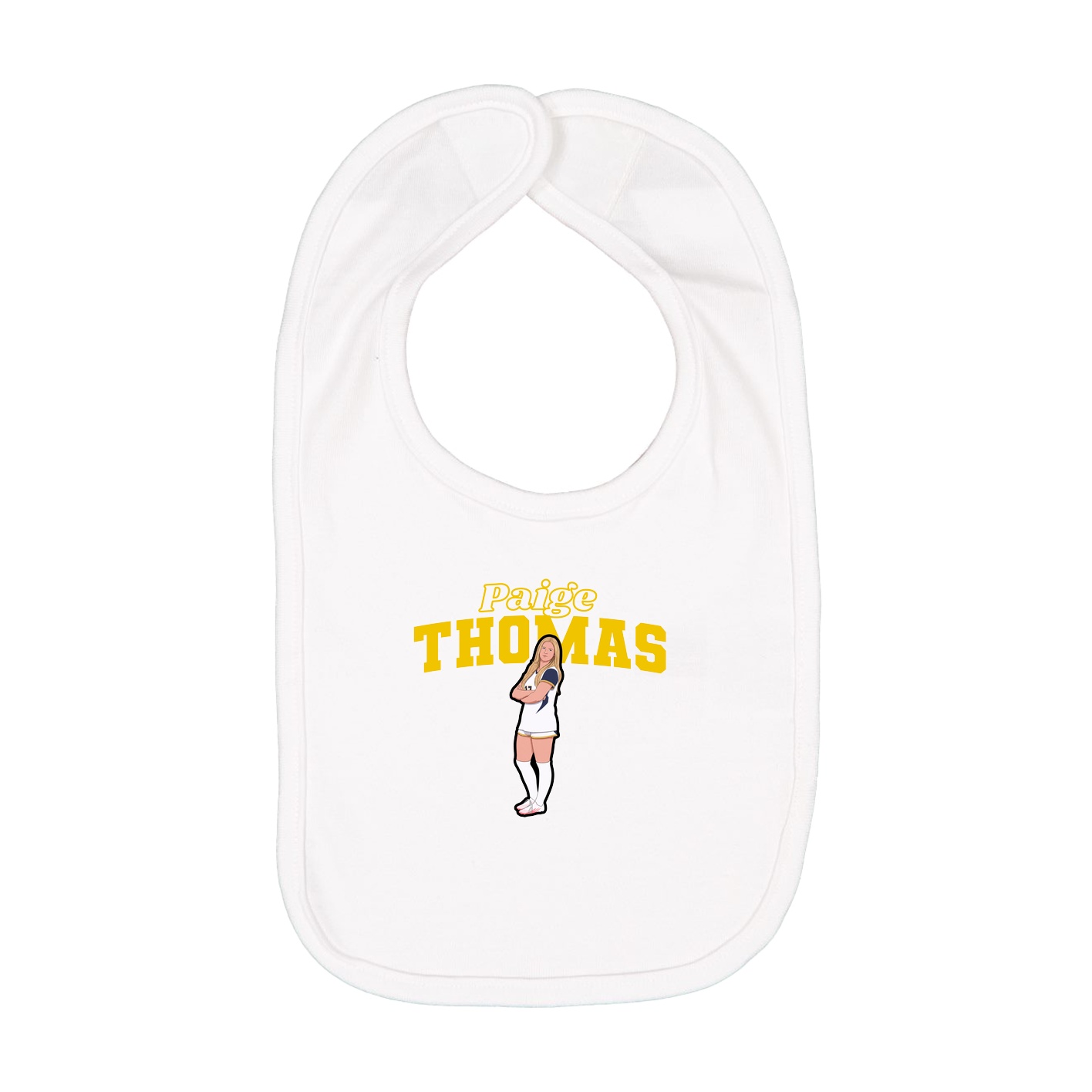 Infant Bib — Name Arch in White