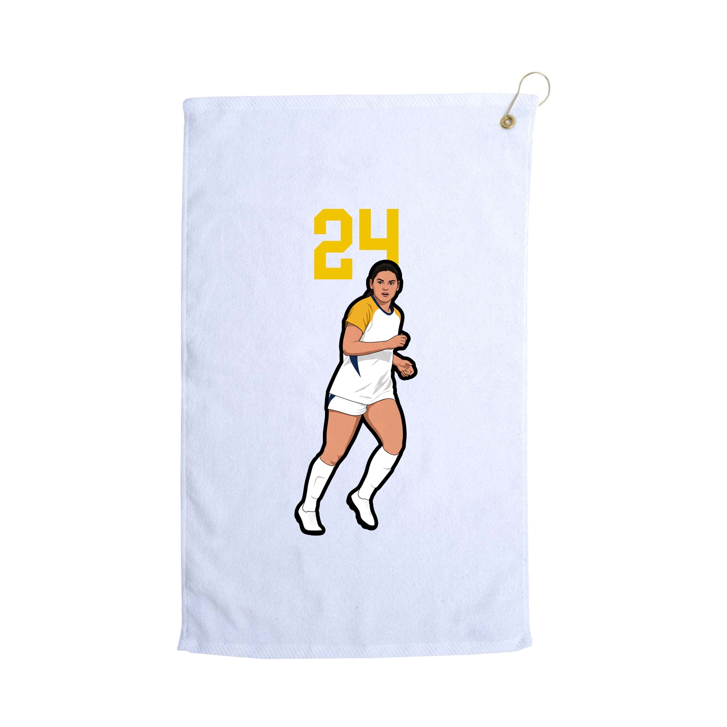 Golf Towel — Number Top in White