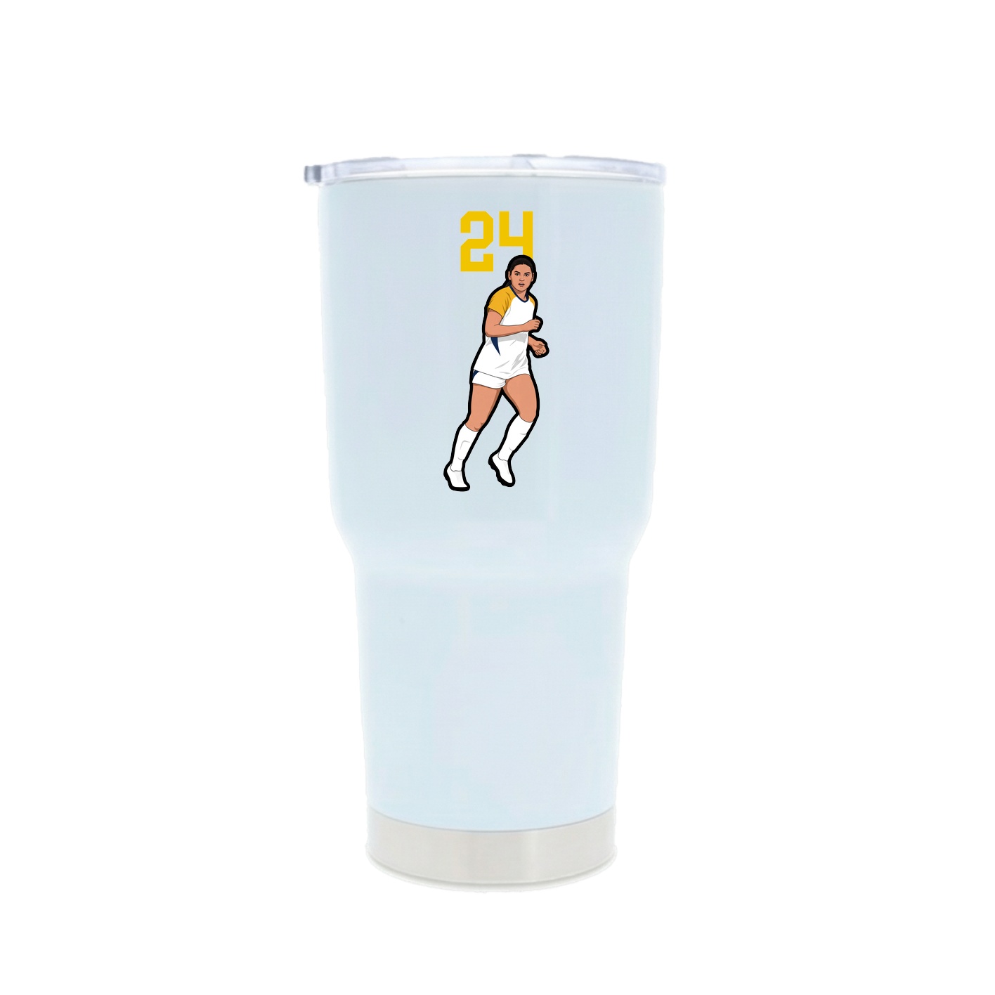 30oz Stainless Steel Tumbler — Number Top in White