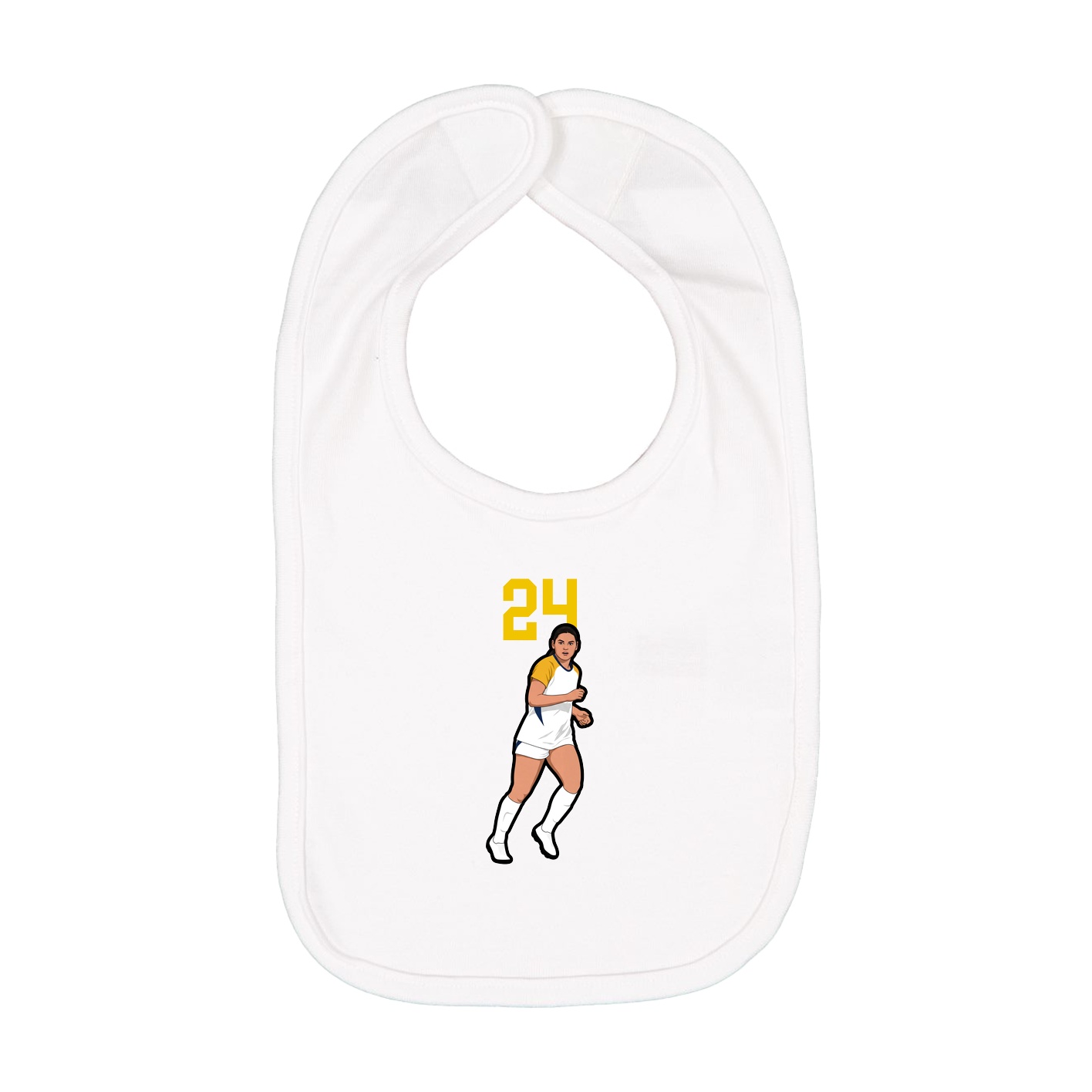 Infant Bib — Number Top in White