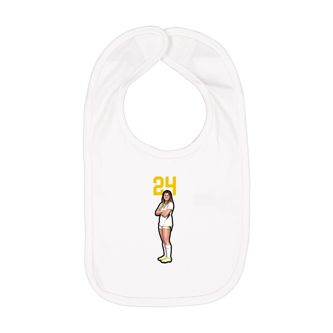 Infant Bib — Number Top in White