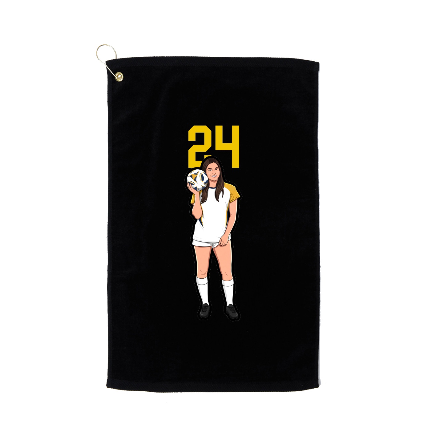 Golf Towel — Number Top in Black