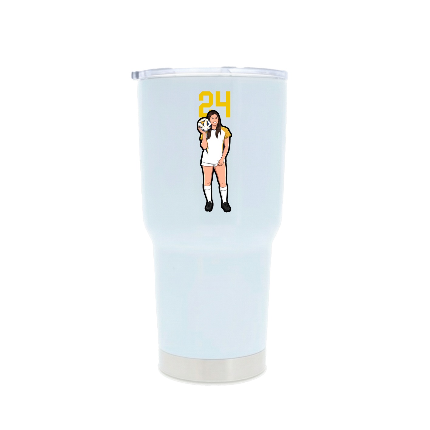 30oz Stainless Steel Tumbler — Number Top in White