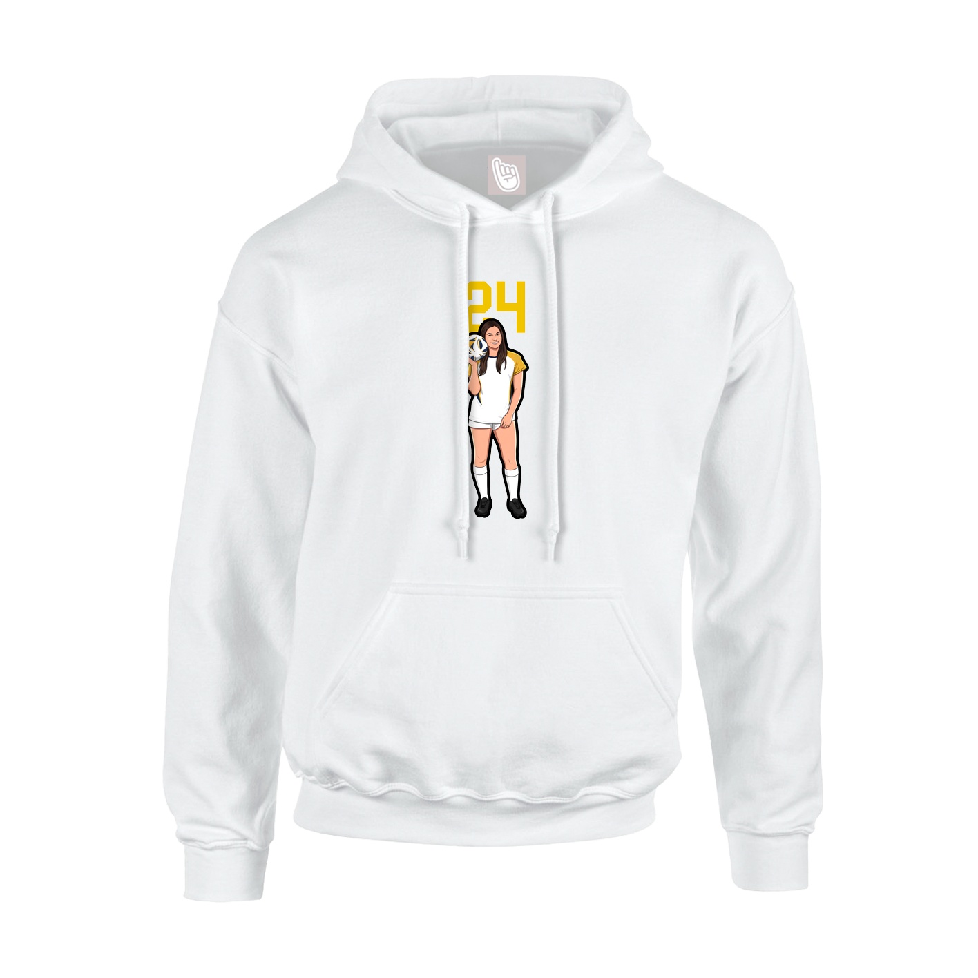 Youth Hoodie — Number Top in White