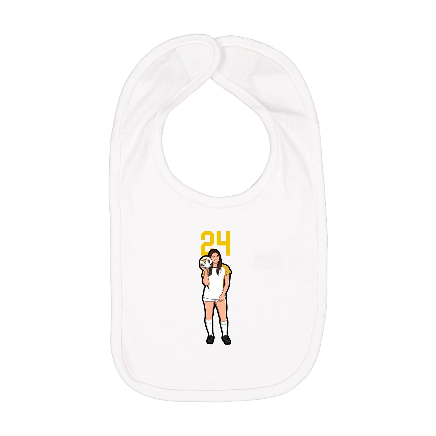 Infant Bib — Number Top in White
