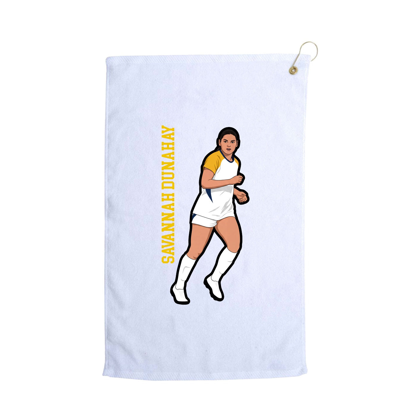 Golf Towel — Name Vertical in White
