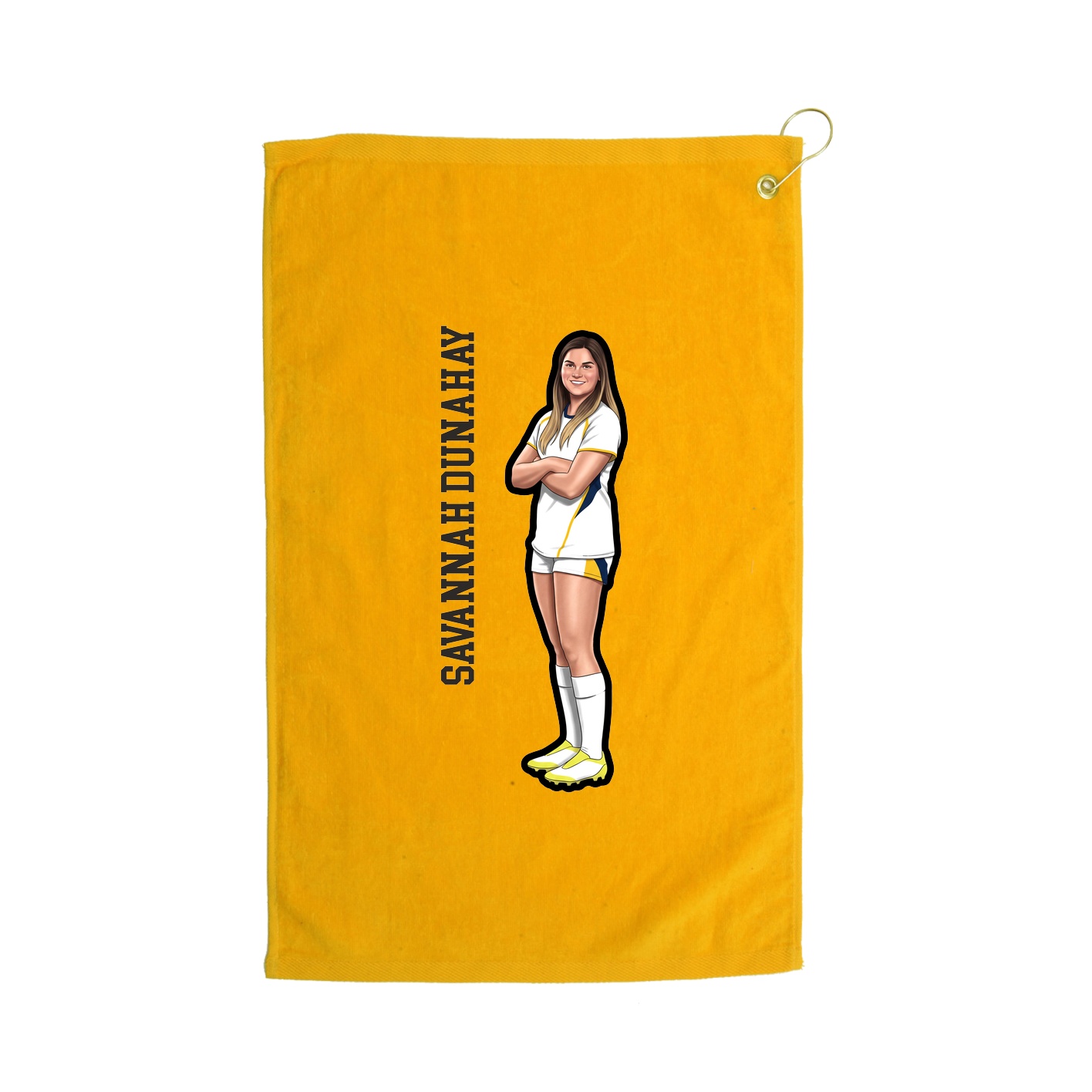 Golf Towel — Name Vertical in Gold