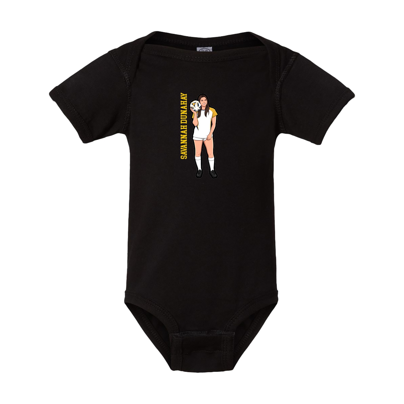 Baby Onesie — Name Vertical in Black