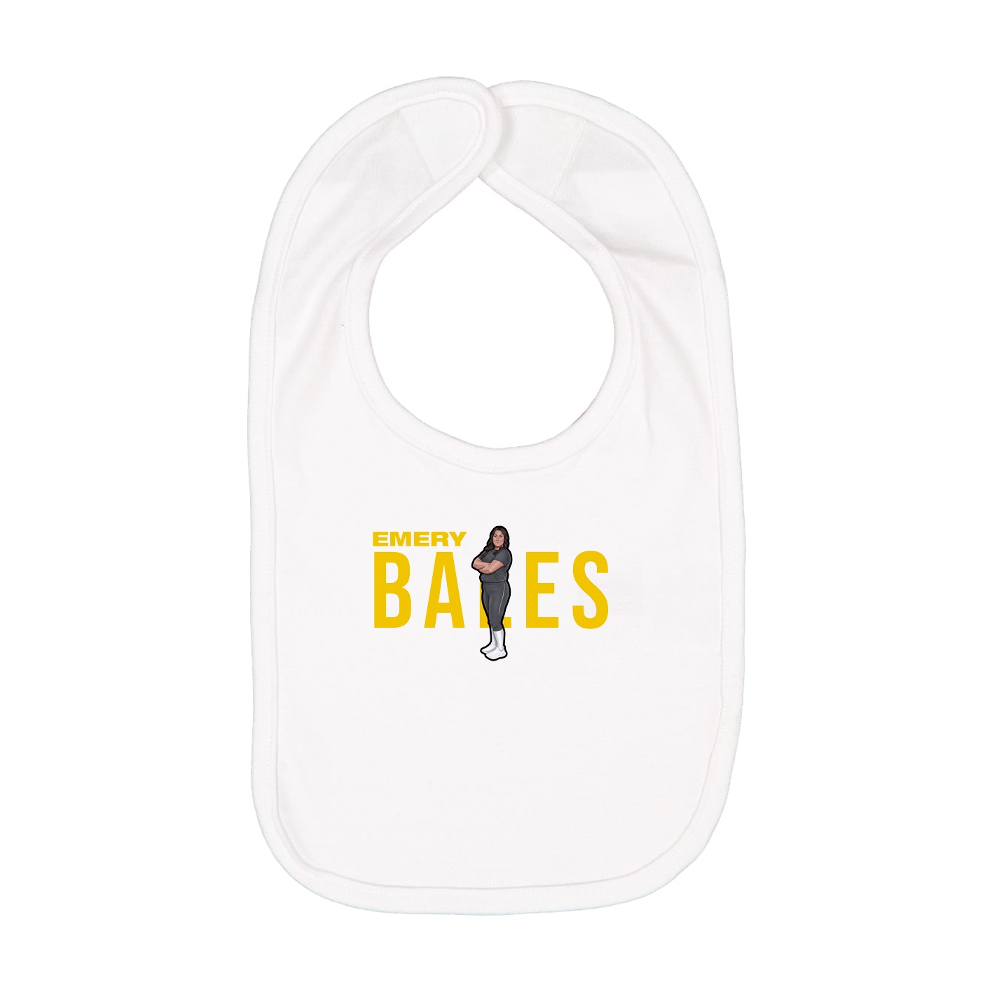 Infant Bib — Player Name in White