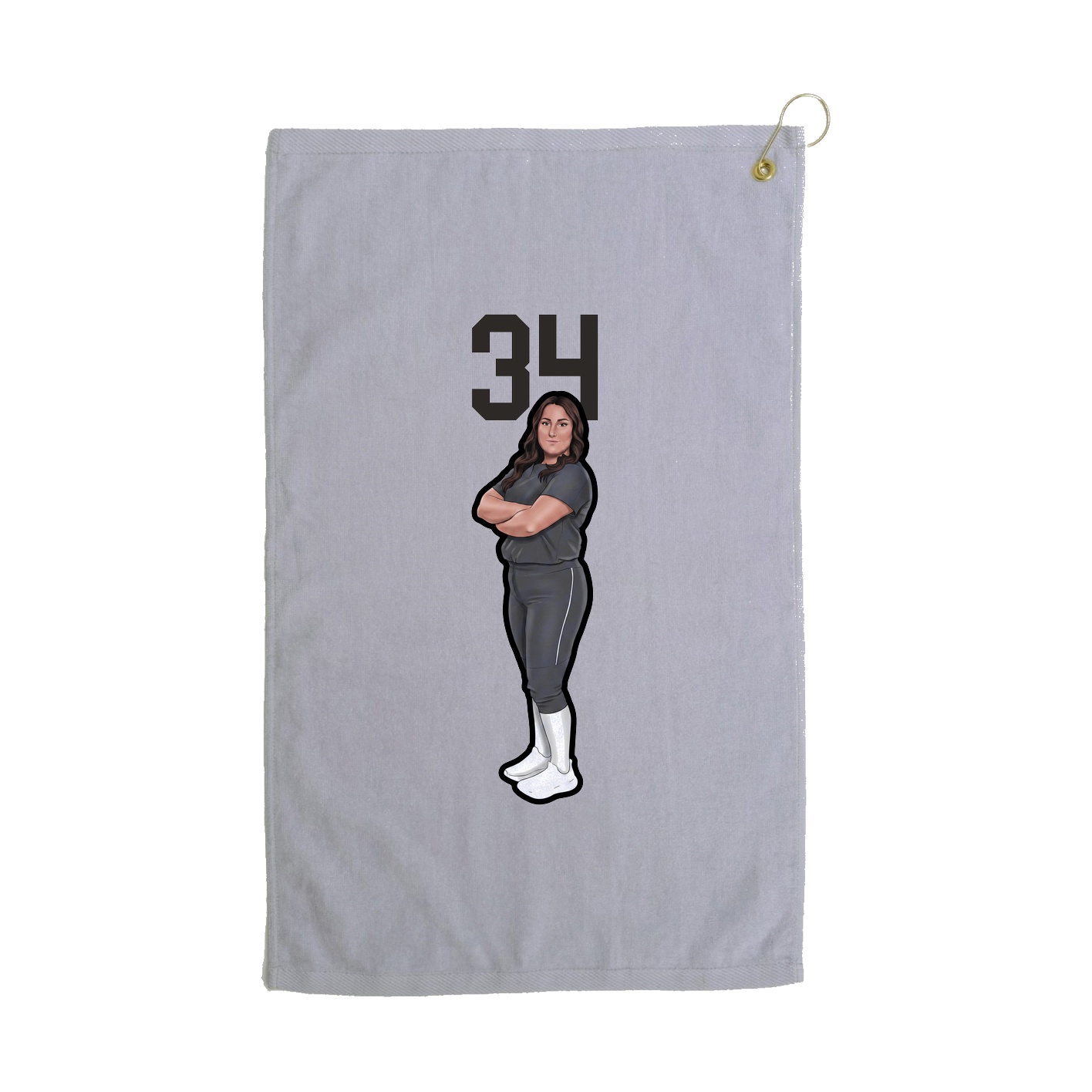 Golf Towel — Number Top in Grey