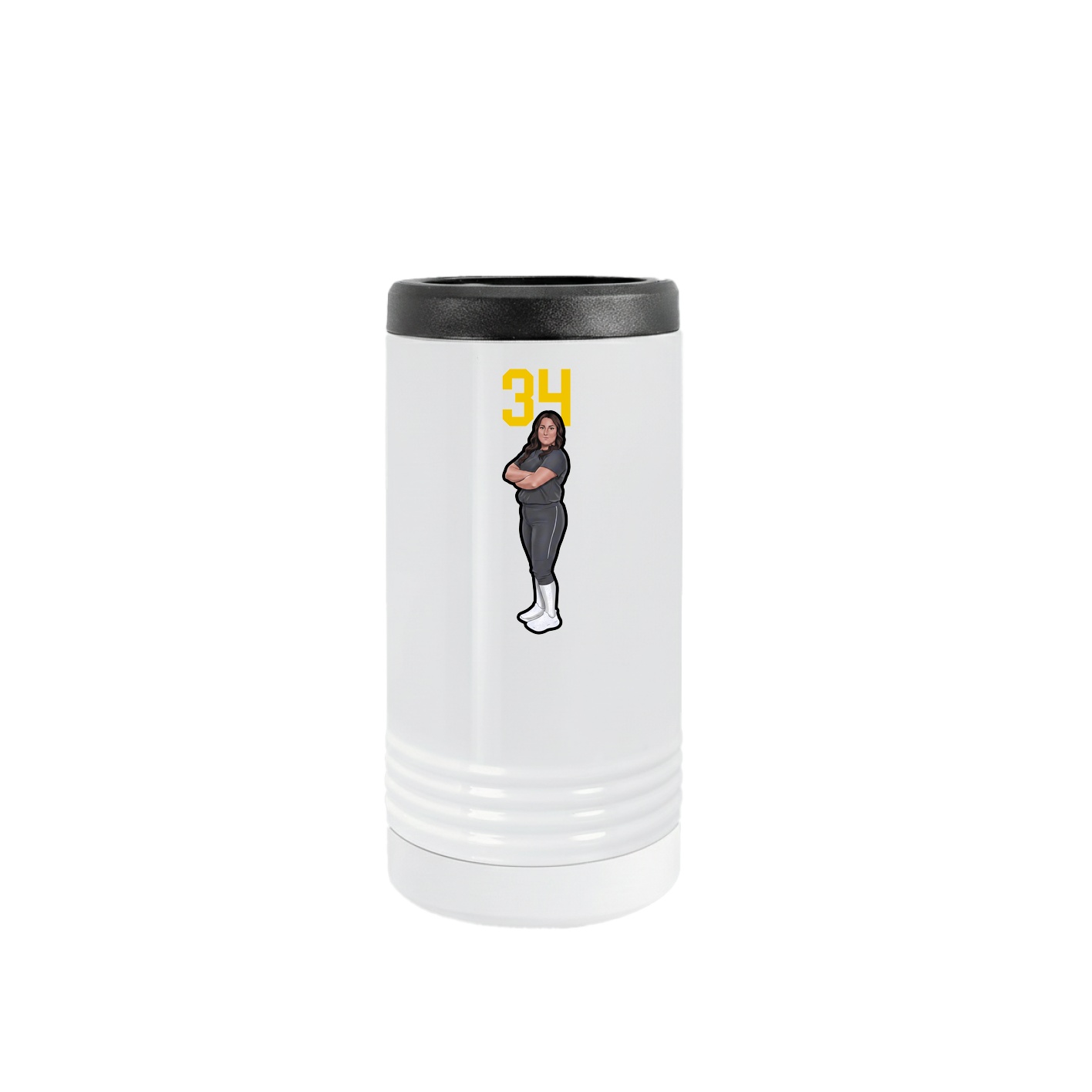 Slim Beverage Holder — Number Top in White