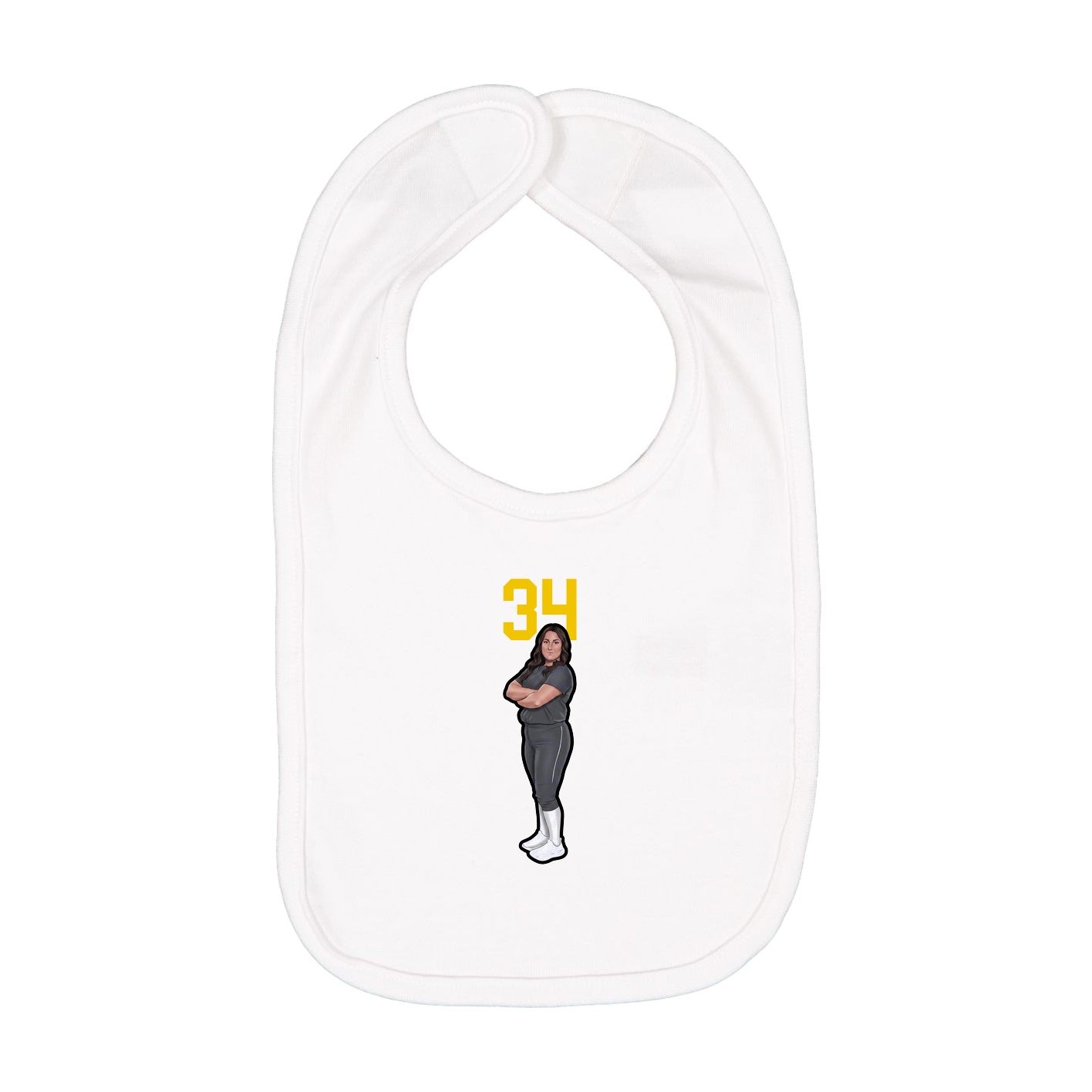 Infant Bib — Number Top in White