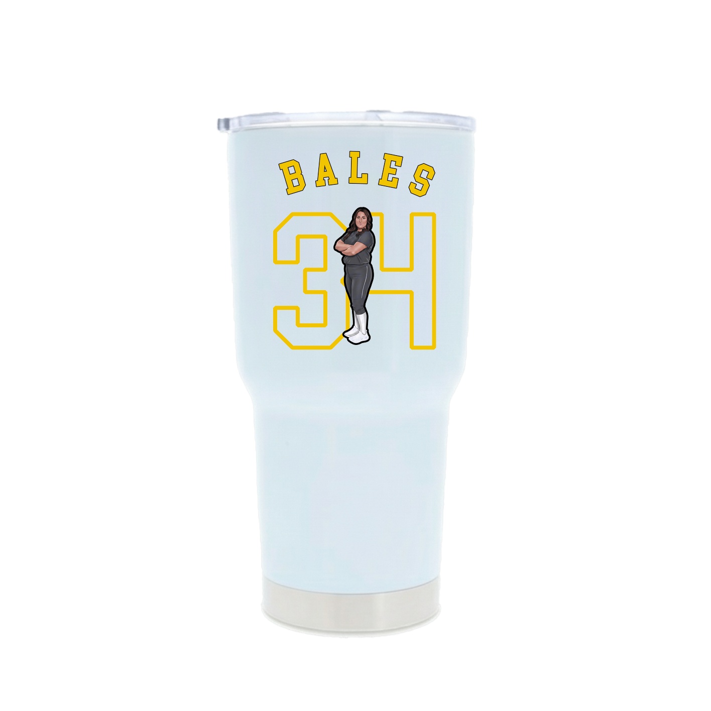 30oz Stainless Steel Tumbler — Shirsey Arch in White