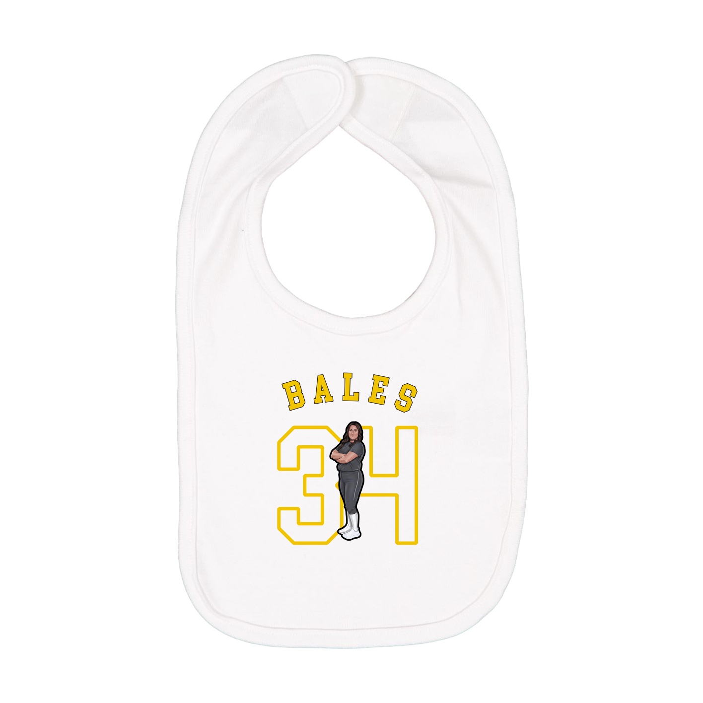 Infant Bib — Shirsey Arch in White