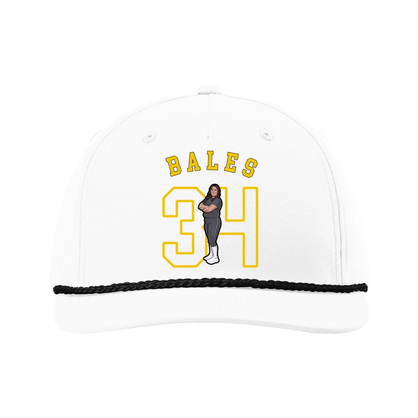 Five-Panel Classic Rope Cap — Shirsey Arch in White