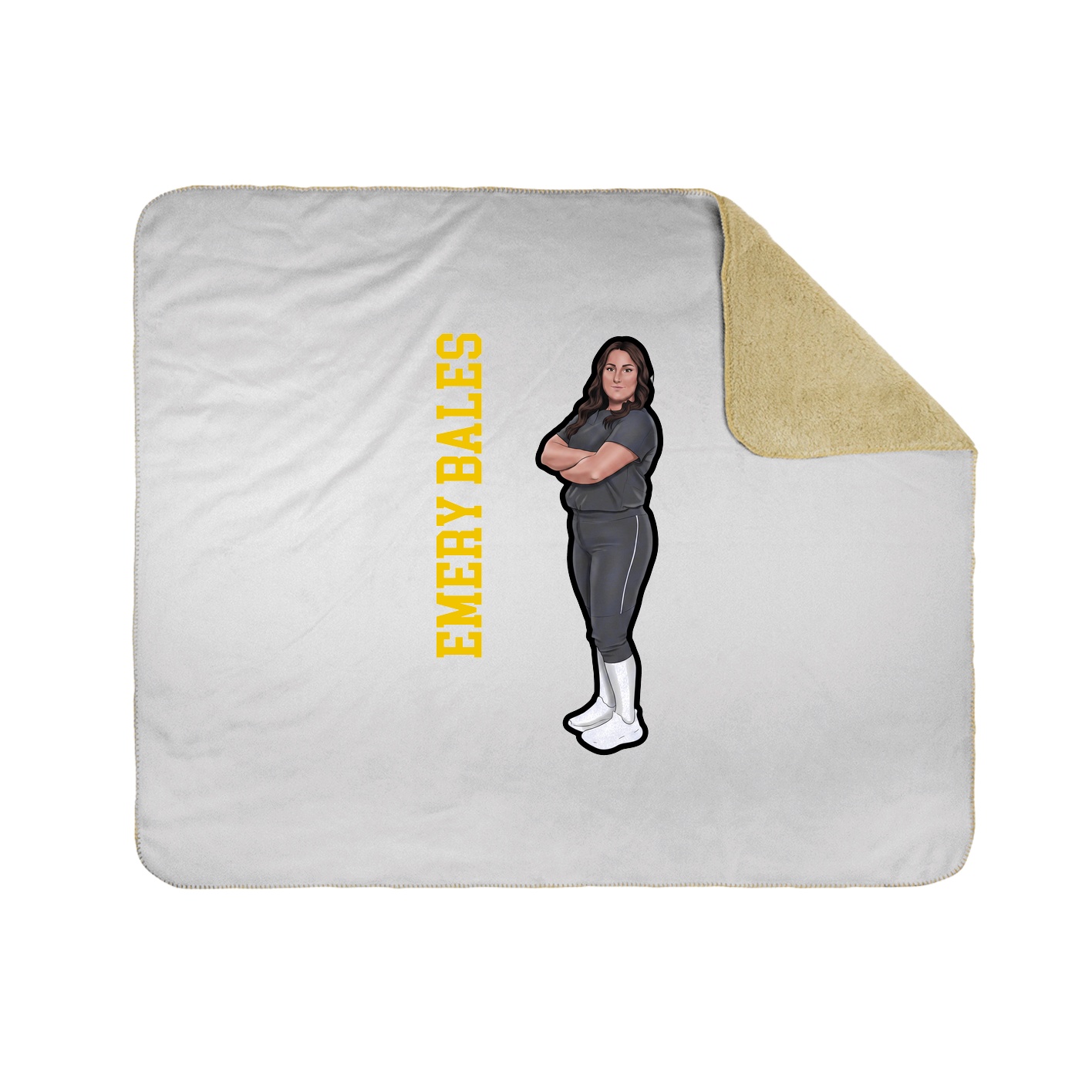 Throw Blanket — Name Vertical in White