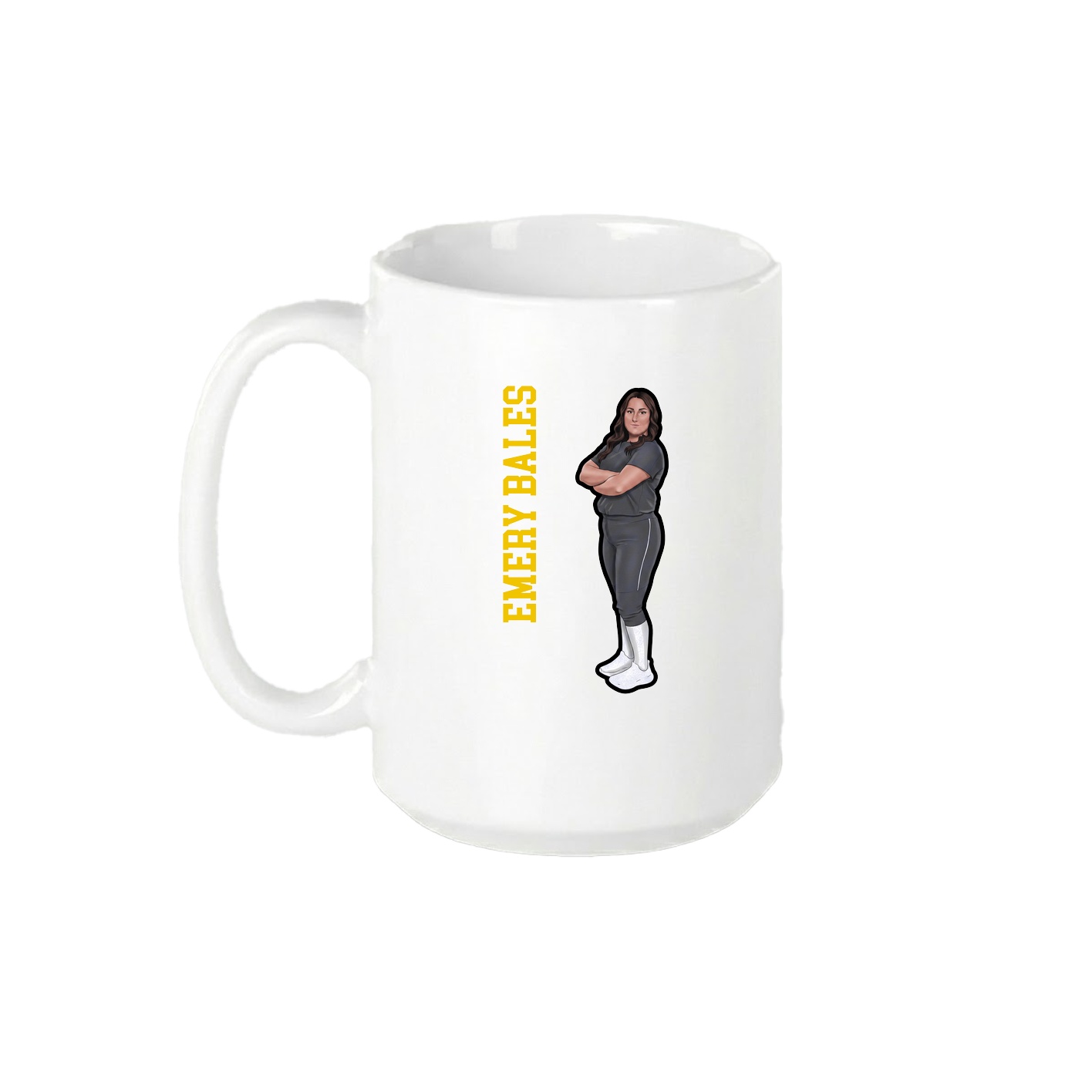 15oz Coffee Mug — Name Vertical in White