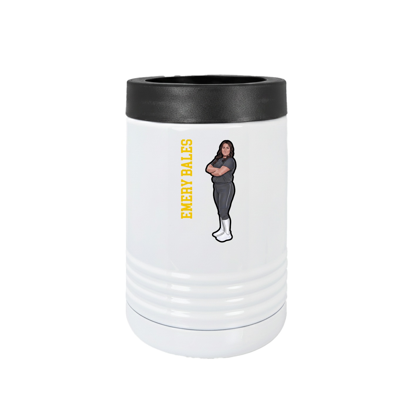 Beverage Holder — Name Vertical in White