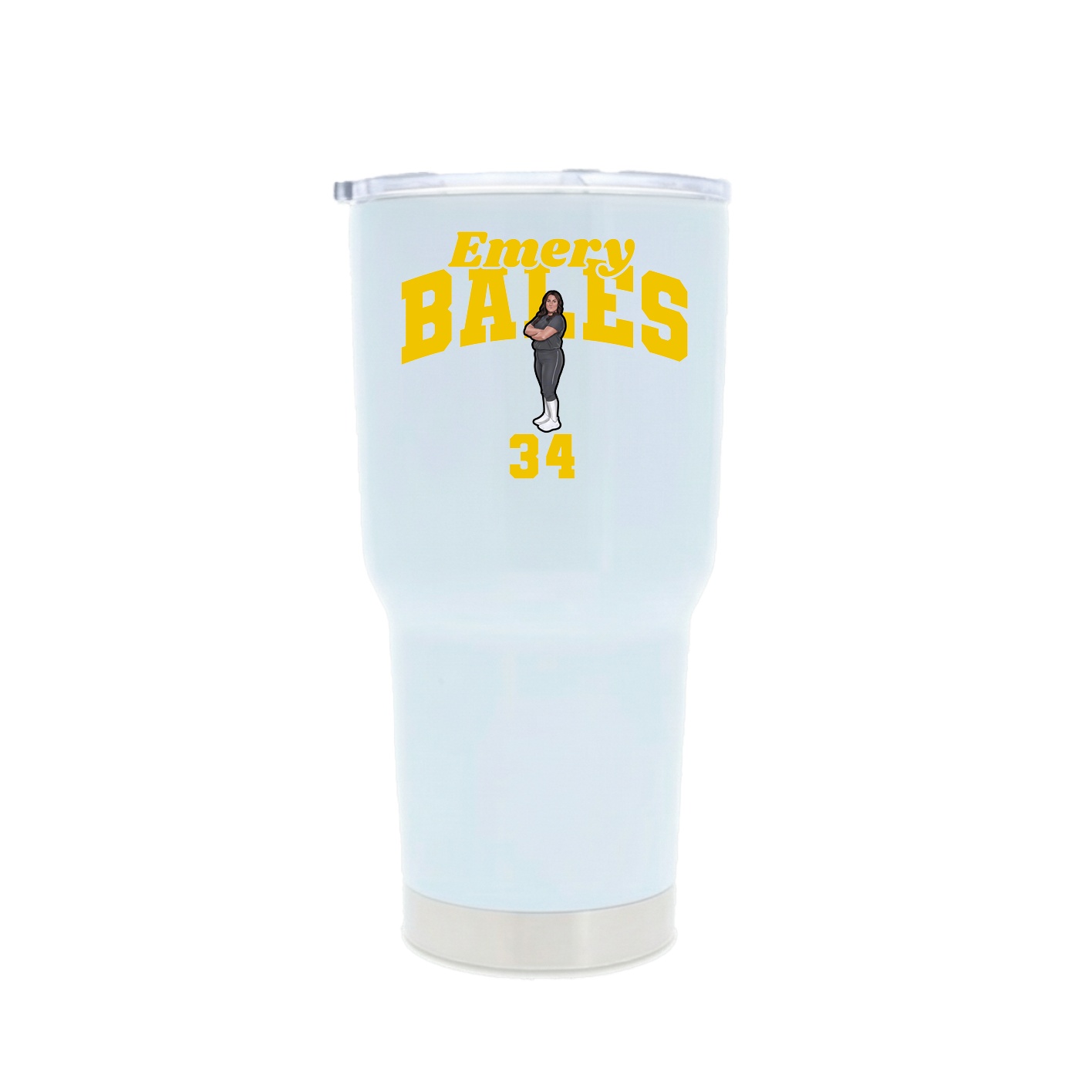 30oz Stainless Steel Tumbler — Signature Arch in White