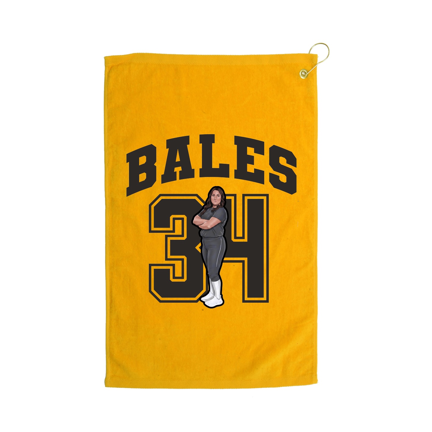 Golf Towel — Number in Gold