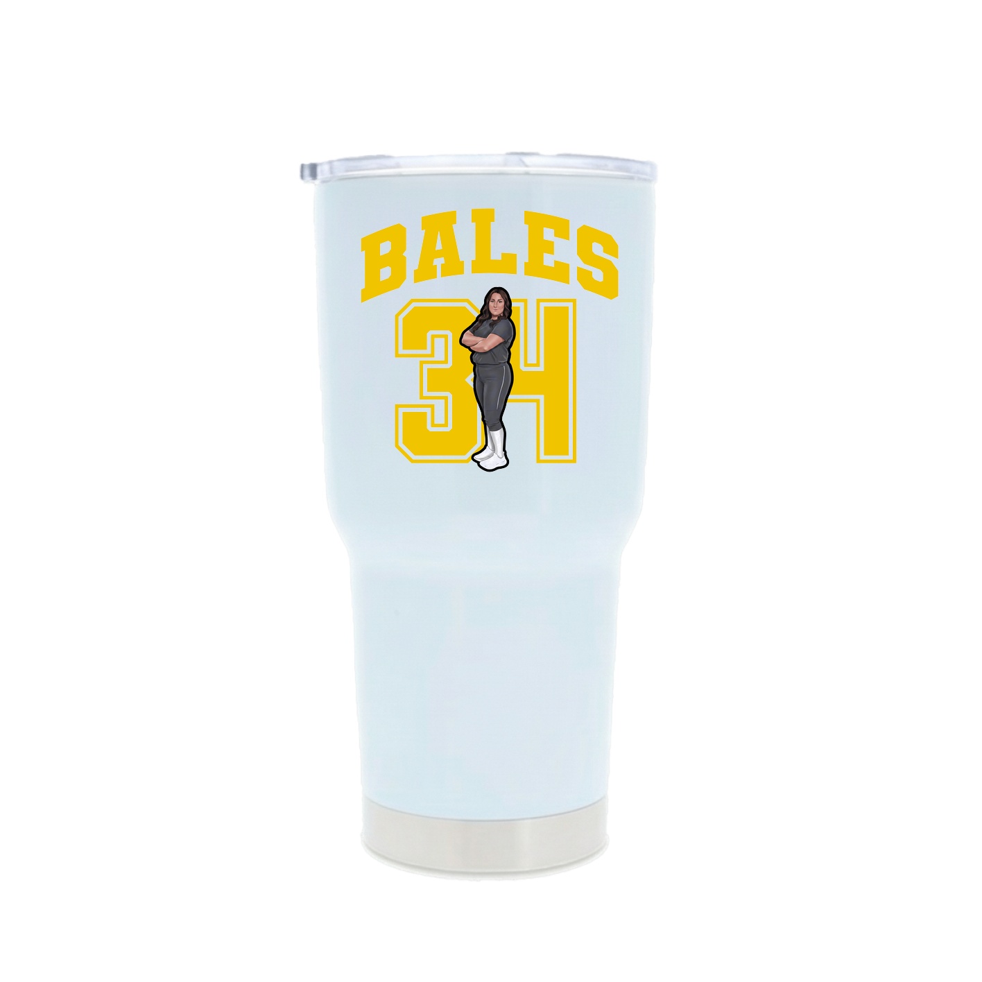 30oz Stainless Steel Tumbler — Number in White