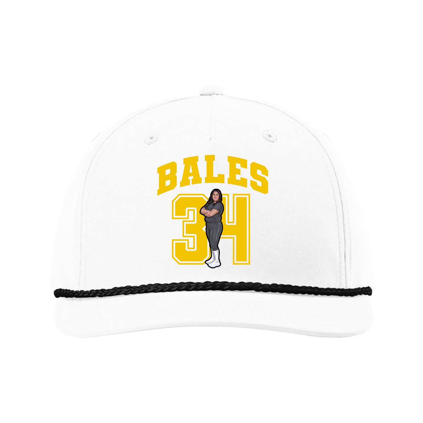 Five-Panel Classic Rope Cap — Number in White