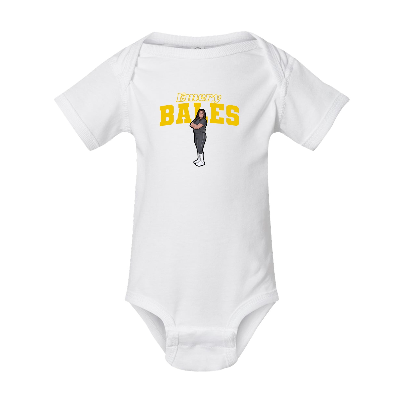 Baby Onesie — Name Arch in White