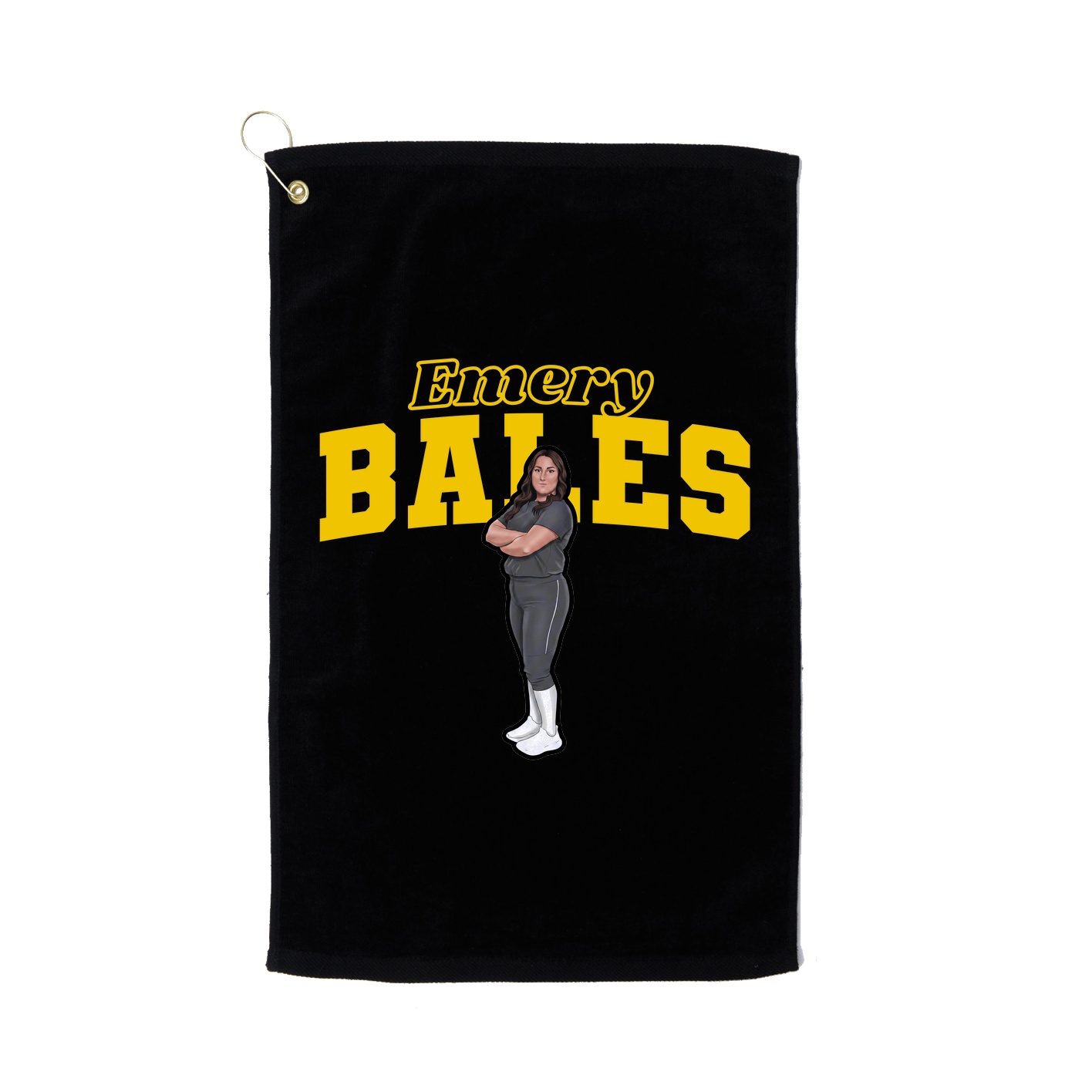 Golf Towel — Name Arch in Black