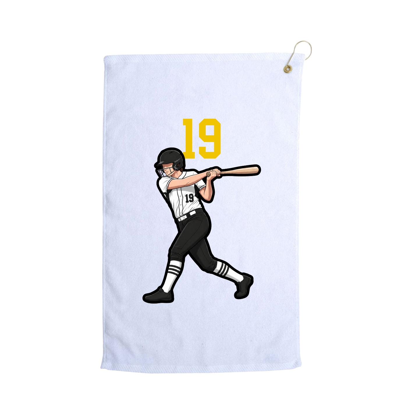 Golf Towel — Number Top in White
