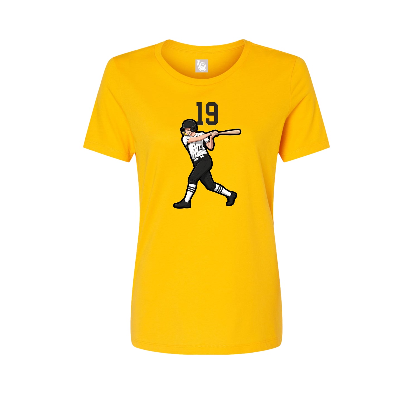 Fitted Women's Tee — Number Top in Gold