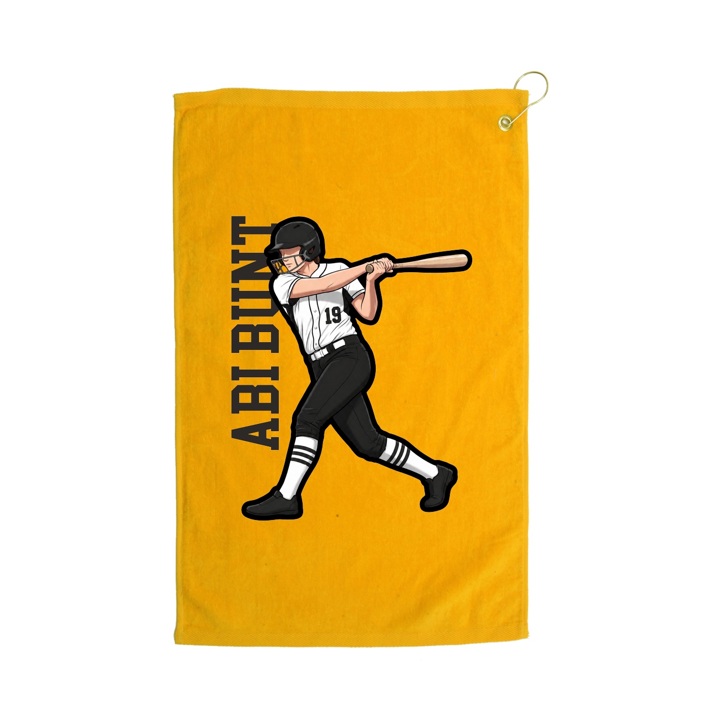 Golf Towel — Name Vertical in Gold