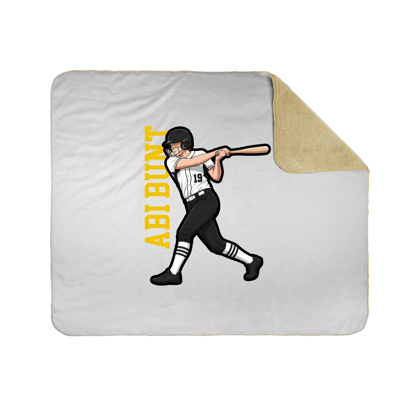 Throw Blanket — Name Vertical in White