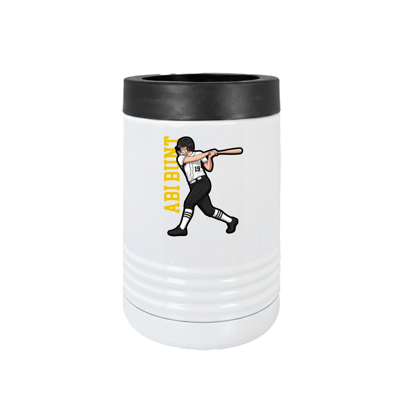 Beverage Holder — Name Vertical in White