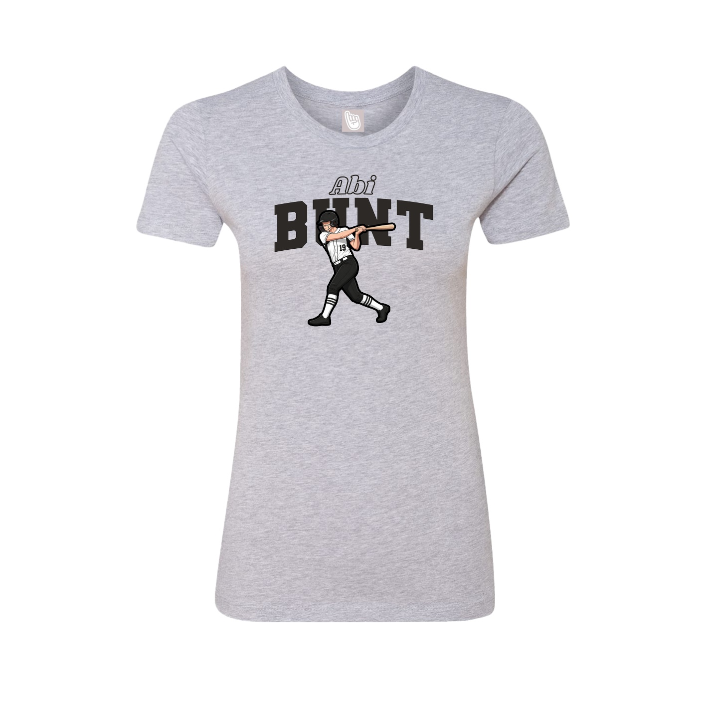 Fitted Women's Tee — Name Arch in Grey