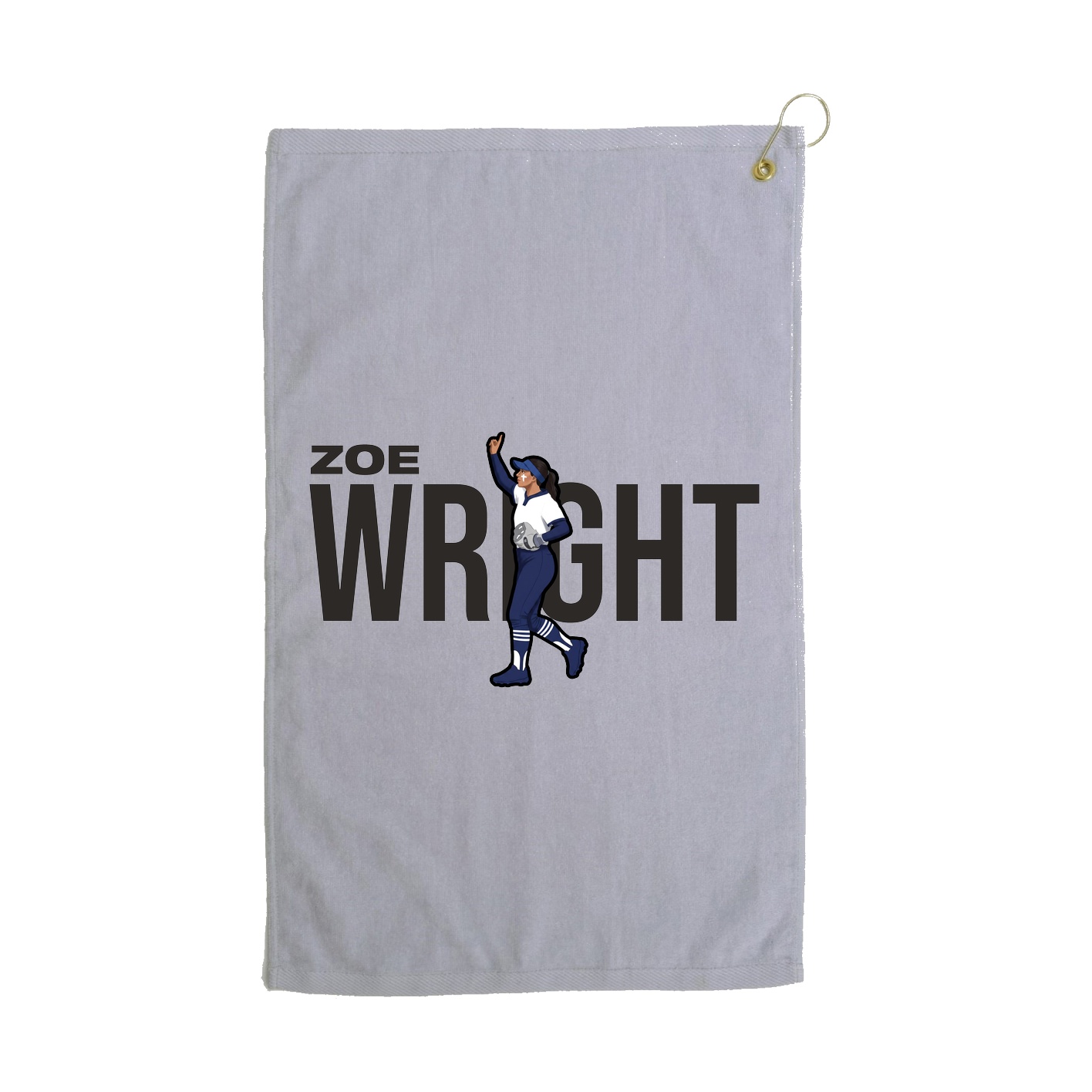 Golf Towel — Player Name in Grey
